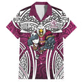 Manly Warringah Sea Eagles Rugby Hawaiian Shirt Polynesian Tribal Eagle Warrior Maroon Pattern
