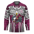 Manly Warringah Sea Eagles Rugby Hockey Jersey Polynesian Tribal Eagle Warrior Maroon Pattern