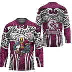 Manly Warringah Sea Eagles Rugby Hockey Jersey Polynesian Tribal Eagle Warrior Maroon Pattern