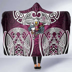 Manly Warringah Sea Eagles Rugby Hooded Blanket Polynesian Tribal Eagle Warrior Maroon Pattern