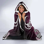 Manly Warringah Sea Eagles Rugby Hooded Blanket Polynesian Tribal Eagle Warrior Maroon Pattern