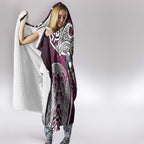 Manly Warringah Sea Eagles Rugby Hooded Blanket Polynesian Tribal Eagle Warrior Maroon Pattern