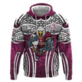 Manly Warringah Sea Eagles Rugby Hoodie Polynesian Tribal Eagle Warrior Maroon Pattern