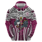 Manly Warringah Sea Eagles Rugby Hoodie Polynesian Tribal Eagle Warrior Maroon Pattern