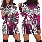 Manly Warringah Sea Eagles Rugby Hoodie Dress Polynesian Tribal Eagle Warrior Maroon Pattern