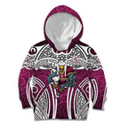 Manly Warringah Sea Eagles Rugby Kid Hoodie Polynesian Tribal Eagle Warrior Maroon Pattern
