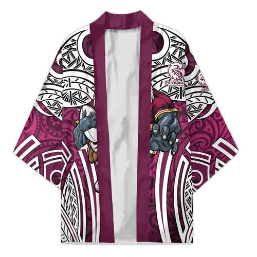 Manly Warringah Sea Eagles Rugby Kimono Polynesian Tribal Eagle Warrior Maroon Pattern