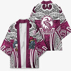 Manly Warringah Sea Eagles Rugby Kimono Polynesian Tribal Eagle Warrior Maroon Pattern