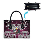 Manly Warringah Sea Eagles Rugby Leather Bag Polynesian Tribal Eagle Warrior Maroon Pattern