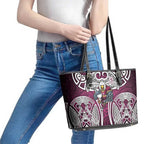 Manly Warringah Sea Eagles Rugby Leather Tote Bag Polynesian Tribal Eagle Warrior Maroon Pattern