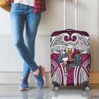 Manly Warringah Sea Eagles Rugby Luggage Cover Polynesian Tribal Eagle Warrior Maroon Pattern