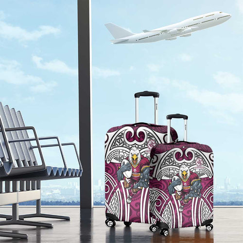 Manly Warringah Sea Eagles Rugby Luggage Cover Polynesian Tribal Eagle Warrior Maroon Pattern