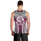 Manly Warringah Sea Eagles Rugby Men Tank Top Polynesian Tribal Eagle Warrior Maroon Pattern