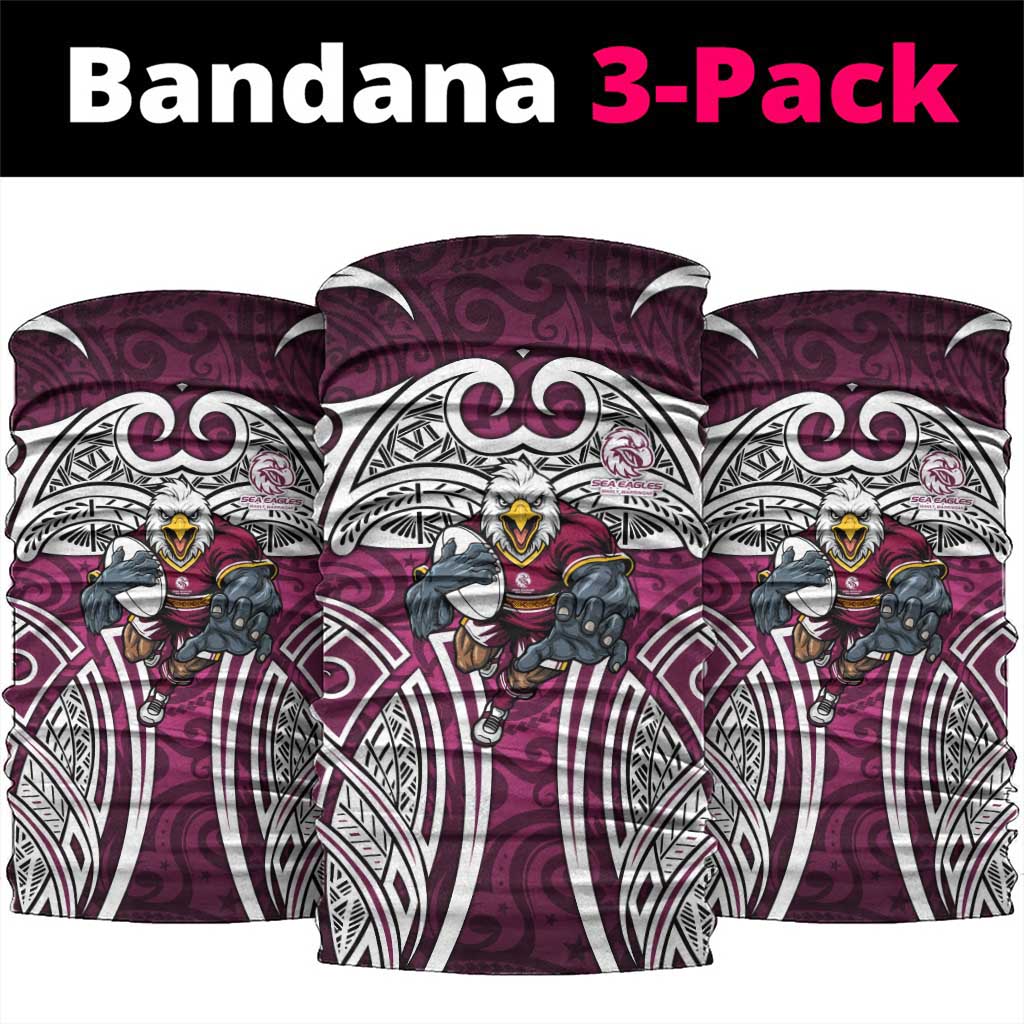 Manly Warringah Sea Eagles Rugby Neck Gaiter Polynesian Tribal Eagle Warrior Maroon Pattern
