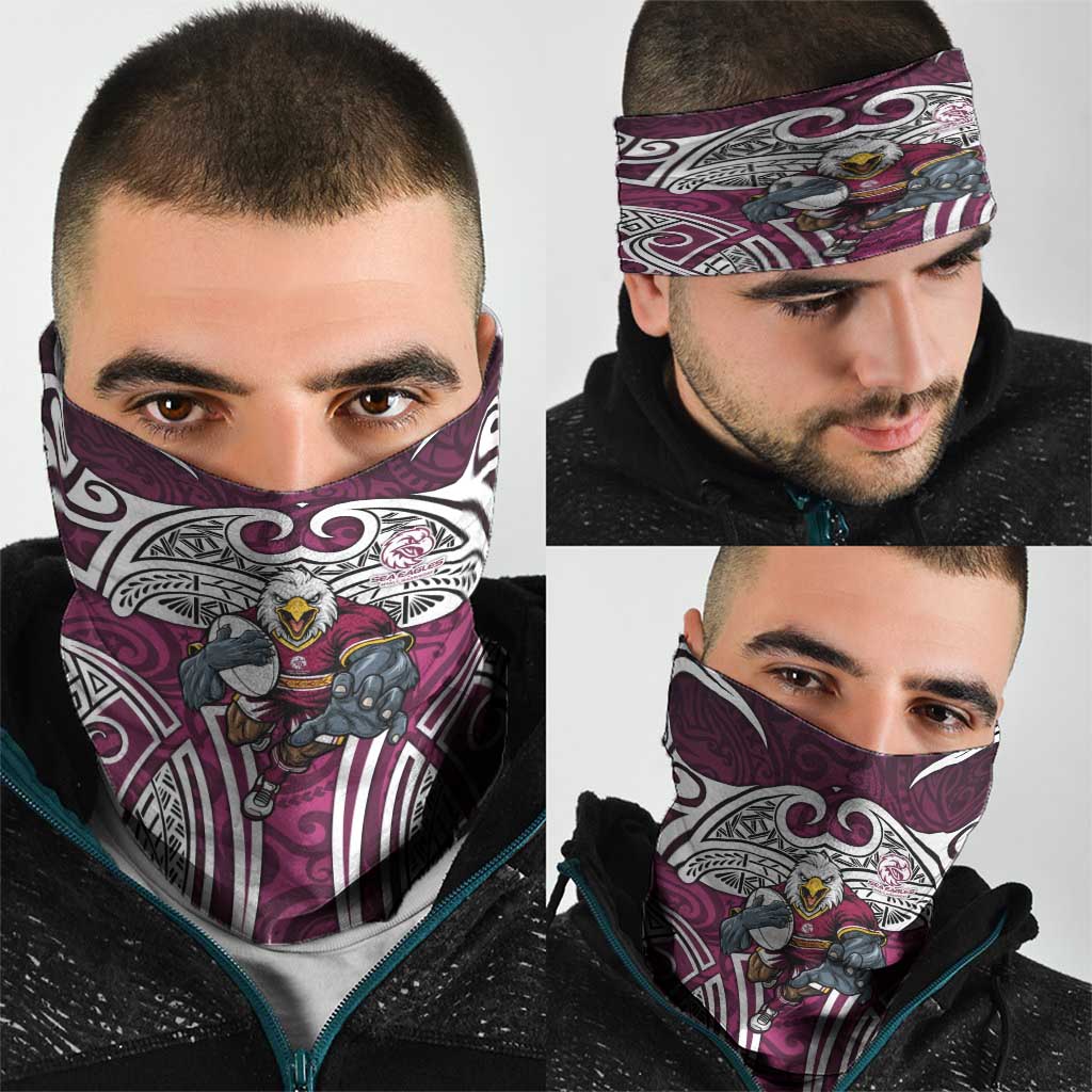 Manly Warringah Sea Eagles Rugby Neck Gaiter Polynesian Tribal Eagle Warrior Maroon Pattern