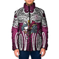Manly Warringah Sea Eagles Rugby Padded Jacket Polynesian Tribal Eagle Warrior Maroon Pattern