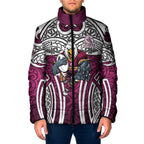 Manly Warringah Sea Eagles Rugby Padded Jacket Polynesian Tribal Eagle Warrior Maroon Pattern