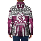 Manly Warringah Sea Eagles Rugby Padded Jacket Polynesian Tribal Eagle Warrior Maroon Pattern
