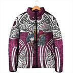 Manly Warringah Sea Eagles Rugby Padded Jacket Polynesian Tribal Eagle Warrior Maroon Pattern