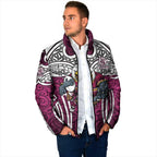 Manly Warringah Sea Eagles Rugby Padded Jacket Polynesian Tribal Eagle Warrior Maroon Pattern