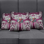 Manly Warringah Sea Eagles Rugby Pillow Cover Polynesian Tribal Eagle Warrior Maroon Pattern