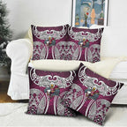 Manly Warringah Sea Eagles Rugby Pillow Cover Polynesian Tribal Eagle Warrior Maroon Pattern