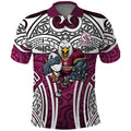 Manly Warringah Sea Eagles Rugby Polo Shirt Polynesian Tribal Eagle Warrior Maroon Pattern