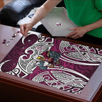Manly Warringah Sea Eagles Rugby Puzzle Polynesian Tribal Eagle Warrior Maroon Pattern