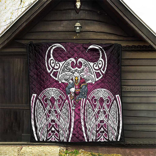 Manly Warringah Sea Eagles Rugby Quilt Polynesian Tribal Eagle Warrior Maroon Pattern
