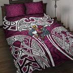 Manly Warringah Sea Eagles Rugby Quilt Bed Set Polynesian Tribal Eagle Warrior Maroon Pattern