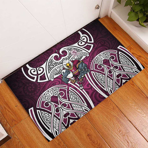 Manly Warringah Sea Eagles Rugby Rubber Doormat Polynesian Tribal Eagle Warrior Maroon Pattern