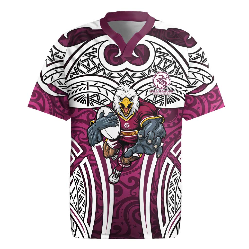 Manly Warringah Sea Eagles Rugby Rugby Jersey Polynesian Tribal Eagle Warrior Maroon Pattern