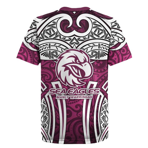 Manly Warringah Sea Eagles Rugby Rugby Jersey Polynesian Tribal Eagle Warrior Maroon Pattern