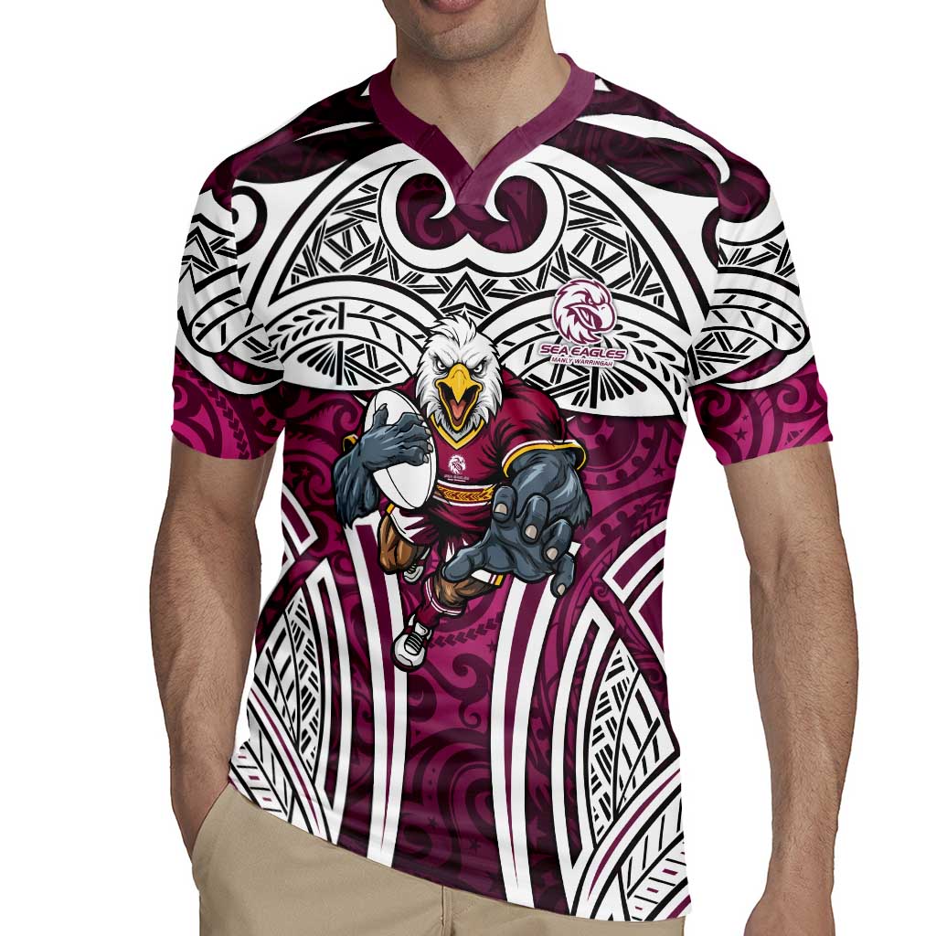 Manly Warringah Sea Eagles Rugby Rugby Jersey Polynesian Tribal Eagle Warrior Maroon Pattern