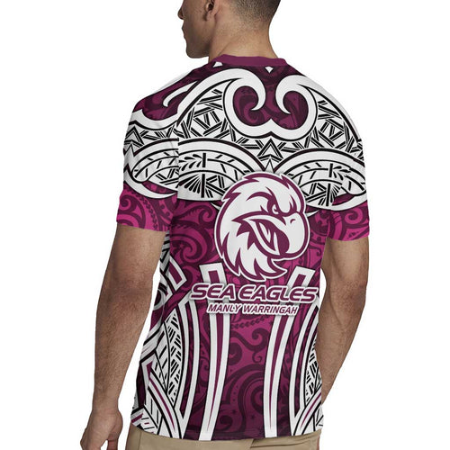 Manly Warringah Sea Eagles Rugby Rugby Jersey Polynesian Tribal Eagle Warrior Maroon Pattern
