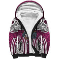 Manly Warringah Sea Eagles Rugby Sherpa Hoodie Polynesian Tribal Eagle Warrior Maroon Pattern
