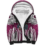 Manly Warringah Sea Eagles Rugby Sherpa Hoodie Polynesian Tribal Eagle Warrior Maroon Pattern
