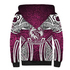 Manly Warringah Sea Eagles Rugby Sherpa Hoodie Polynesian Tribal Eagle Warrior Maroon Pattern