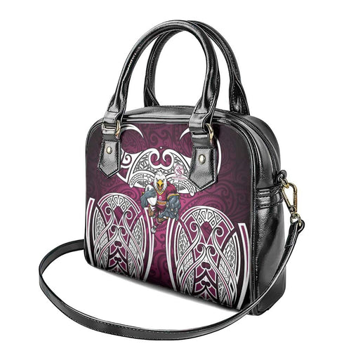 Manly Warringah Sea Eagles Rugby Shoulder Handbag Polynesian Tribal Eagle Warrior Maroon Pattern