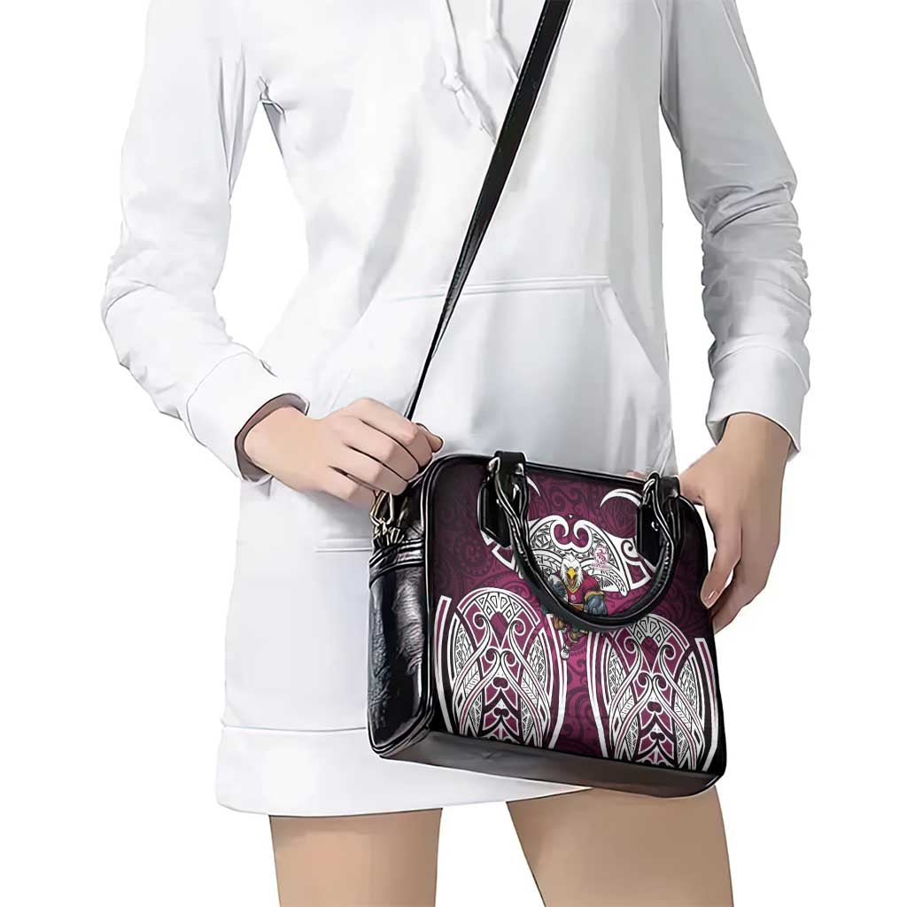Manly Warringah Sea Eagles Rugby Shoulder Handbag Polynesian Tribal Eagle Warrior Maroon Pattern