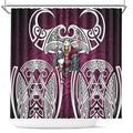 Manly Warringah Sea Eagles Rugby Shower Curtain Polynesian Tribal Eagle Warrior Maroon Pattern