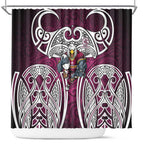 Manly Warringah Sea Eagles Rugby Shower Curtain Polynesian Tribal Eagle Warrior Maroon Pattern