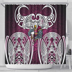 Manly Warringah Sea Eagles Rugby Shower Curtain Polynesian Tribal Eagle Warrior Maroon Pattern