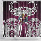 Manly Warringah Sea Eagles Rugby Shower Curtain Polynesian Tribal Eagle Warrior Maroon Pattern