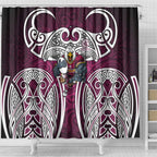 Manly Warringah Sea Eagles Rugby Shower Curtain Polynesian Tribal Eagle Warrior Maroon Pattern