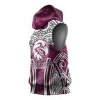 Manly Warringah Sea Eagles Rugby Sleeveless Hoodie Polynesian Tribal Eagle Warrior Maroon Pattern