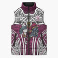 Manly Warringah Sea Eagles Rugby Sleeveless Puffer Jacket Polynesian Tribal Eagle Warrior Maroon Pattern