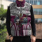Manly Warringah Sea Eagles Rugby Sleeveless Puffer Jacket Polynesian Tribal Eagle Warrior Maroon Pattern