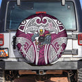 Manly Warringah Sea Eagles Rugby Spare Tire Cover Polynesian Tribal Eagle Warrior Maroon Pattern
