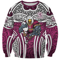 Manly Warringah Sea Eagles Rugby Sweatshirt Polynesian Tribal Eagle Warrior Maroon Pattern